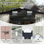 Aoxun 12x7.5 FT Shed Outdoor Storage Shed with Spacious Door Large Sheds with Double Lockable Door Galvanized Metal Shed for Garbage Can, Bike, Mower, Brown