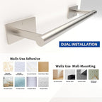 RUACQ Paper Towel Holder Under Cabinet, Wall Mounted or Adhesive Stainless Steel Paper Towel Holder,Square Base Paper Towel Rack for Kitchen, RV, Bathroom (Brushed Nickel) (Pack of 2)