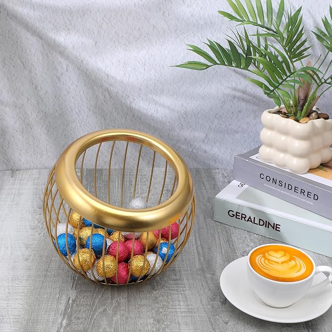 Large Capacity Coffee Pod Holders Basket, Metal Espresso Pod Holder, Coffee Bar Organizer for Counter, Kcup Storage Bar Accessories (Gold)