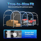 ADVANCE OUTDOOR 10x20 ft Heavy Duty Carport Outdoor Patio Large Space Canopy Storage Shelter Shed with 2 Roll up Zipper Doors & Vents for Snowmobile Garden Tools, Gray