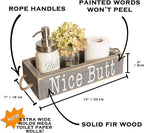 MAINEVENT Nice Butt Bathroom Decor Box, One Box with Print on 2 Sides Farmhouse Bathroom Toilet Decor, Nice Butt Rustic Organizer