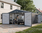 WACASA 13x20x8.3 FT Large Metal Garage Shed, Ultra-Reinforced Truss System, 18-Gauge Powder-Coated Frame, 100 PSF Snow & 150 MPH Wind Rated, Skylight Dual-Entry Outdoor Storage Building and Carport
