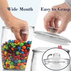 Half Gallon Glass Jars with Lid, Wide Mouth Cookie Jars Set of 2, Apothecary Jar for Candy, Glass Canisters for Kitchen Storage and Laundry Organization