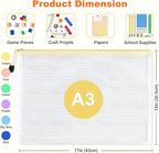 Mesh Zipper Pouch Bags: Clear Zipper Pouches for Classroom, Plastic Mesh Bag for Board Game Puzzles Storage, A3 Waterproof Organizing Pouch for School and Office Supplies (17 x 12Inch, 12PCS, 6 Color)