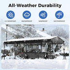 Carport Canopy 12’X20’ Heavy Duty Car Port Galvanized Steel Roof, Reinforced Stable Triangle Frame for Snowy Windy Metal Carports Enhanced Base Car Tent for Car,RV,Pickup,Boat,Truck,Tractor