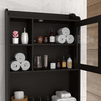 Espresso Over The Toilet Storage Cabinet, Bathroom Organizer with Adjustable Shelf and Open Space, Bathroom Shelf Over Toilet, Wood Toilet Storage for Home Bathrooms (Espresso)
