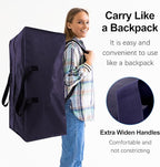 Heavy Duty Extra Large Moving Bags W/Backpack Straps - Strong Handles & Zippers, Storage Totes For Space Saving, Fold Flat, Alternative to Moving Box and Storage Bin (Set of 6, Blue)