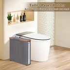 Toilet Paper Storage Basket with Lid - The Ultimate Bathroom Organizer, Free Standing Toilet Paper Holder for Up to 12 Mega Rolls, Toilet Tissue Storage Bin with Handle for RV Closet, Grey