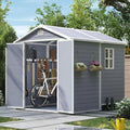 Aoxun 6 x 8 FT Outdoor Storage Shed, Resin Shed with Floor, Small Garden Shed Waterproof Plastic Tool Shed
