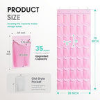 WVM Over the Door Shoe Organizer with 35 Breathable Mesh Pockets, Hanging Shoe Organizer for Door with 4 Metal Hooks, Large Capacity Closet Storage for Shoes, Accessories