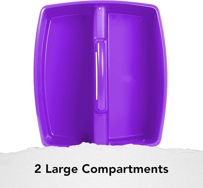 Storex 2-Compartment Large Caddy – Multipurpose Classroom Organizer with Handle, Purple, 6-Pack (00955U06C)