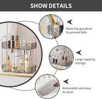 2 Tier Bathroom Organizer Countertop Makeup Perfume Tray Skincare Organizer for Bathroom Dresser Vanity (Grey)