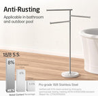 KES Free Standing Towel Racks for Bathroom, 3 Swivel Bars 40-Inch Bath Towel Rack Stand with Weighted Marble Base, Premium 18/8 Stainless Steel Polished Finish, BTH219