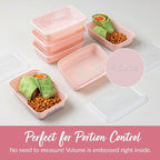 Bentgo Prep - 20-Piece 1-Compartment Reusable Meal Prep Containers with Lids, PFAS & BPA Free Materials, Durable, Microwave, Freezer, & Dishwasher Safe To Go Food Storage (Blush Pink)