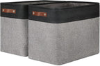 DULLEMELO Extra Large Storage Baskets, Fabric Storage Bins for Organizing Shelves Nursery Toys Books, Closet Baskets and Bins with Handles, Black&Grey, 2-Pack