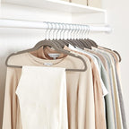 Amazon Basics Slim Velvet Non-Slip Space Saving Suit Clothes Hangers, Closet Organizer, Gray/Silver, 50-Pack