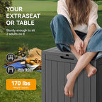 32 Gallon Outdoor Storage Box, Resin Deck Boxes Outdoor Waterproof For Patio Furniture, Garden Tools, Pool Supplies, Lockable And UV Resistant (Striped Black)