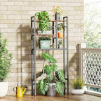 Over-The-Toilet Storage Rack, 3-Tier Bathroom Shelves Over Toilet, Above Toilet Storage, Behind Toilet Bathroom Organizer, Space Saver, Freestanding, Rustic Brown