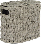 Toilet Paper Storage with Double Lid, Toilet Paper Basket for Storage, Waterproof & Freestanding Tissue Holder for Bathroom, 4 Rolls, Grey