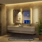 48x32 Lighted Medicine Cabinet Mirror with Magnifying & Night Lamp, 155° Soft-Close Hinge, Surface or Recessed Medicine Cabinet with Lights & Outlet, GFCI,Time Display& Inner Light,Hardwired