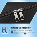 12 Pack Large Strong Moving Bags with Zippers & Carrying Handles - Water-Resistant - Heavy Duty Storage Tote for Space Saving Moving Storage, Fold Flat, Alternative to Moving Box (Black)