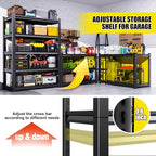 Set of 2 71.2"H-35"W All Metal Garage Shelving-2050LBS 5 Tier Storage Shelves,Adjustable Heavy Duty Shelving Unit and Storage Large Rack,Utility Steel Shelf For Shop Warehouse Industrial 71.2"x35"x16"