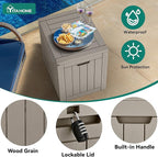 YITAHOME 30 Gallon Deck Boxes 2 Pack, Waterproof Outdoor Storage for Cushions, Tools & Pool Accessories, Resin Package Delivery for Patios, Gardens & Decks, Taupe