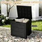 35 Gallon Outdoor Storage Box, Deck Boxes Outdoor Waterproof, Plastic Patio Storage Bin, Box for Packages Delivery, Lockable, UV Resistant, Grey