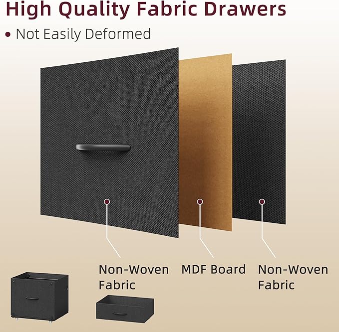 2-Drawer File Cabinet, Filing Cabinet with 2-Tier Printer Shelves, Office Cabinets with Side Bag&File Drawer for A4/Letter Size, Printer Stand with Storage for Home Office, Black, 16.5" W