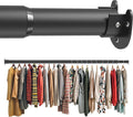 Closet Rod 30-51 Inches, Adjustable Heavy Duty Metal Black Closet Rods for Hanging Clothes 1.3 Inches Diameter for Wardrobes Laundry