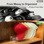 Hat Stand Organizer for Baseball Caps, Acrylic Hat Holder & Rack, 7PCS Clear Stand for 56 Caps, Ideal for Bedroom, Closet, Dresser, Office and Entrance (7)