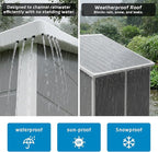 Larbanke 8x6FT Outdoor Storage Shed with Floor, Resin Tool Shed with Lockable Door and Air Ventilation, Waterproof Garden Storage Shed with Sloped Roof for Patio, Lawn, and Backyard, Gray