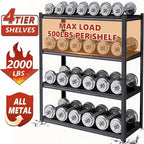 4-Tier Metal Garage Shelving Heavy Duty Adjustable Storage Shelves 2000lbs Capacity Steel Shelving Units Tool Rack Corner Shelf for Equipment & Tools (27.6" W × 13.8" D × 44.1" H)
