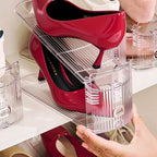 Adjustable Shoe Slots Organizer,12PACK Transparent Shoe Stackers Shoe Rack Holder Shoe Space Savers Double Layer Stack Shoe Racks for Closet Organization(Transparent)
