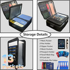 Yuanshikj Heat Insulated Fireproof Waterproof Safe File Organizer,Document Organizer Box with Lock Labels,Multi-Layer Portable Home Travel Safe Storage Box for Important Documents (Black)