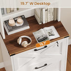 SEDETA 2 Drawer File Cabinet with Lock, Wood Filing Cabinet fits Letter, Legal, A4 Size, Hanging File Folders, Farmhouse File Cabinets for Home Office with Adjustable Storage Shelf, White