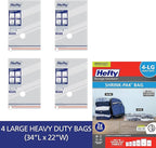 Hefty Vacuum Bags for Clothes 4 Pack, Space Saving Large Vacuum Storage Bags (34 X 22 Inches) Compression Seal for Bedding, Travel Pump Included (4 Large Heavy Duty)