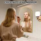 Arched Medicine Cabinet Mirror No Assembly Needed Bathroom Mirror with Storage Recessed or Surface Mount Options (Gold, 36" L x 24" W)