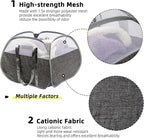 Collapsible Laundry Basket, 90L Foldable Pop-up Laundry Hamper with Reinforced Handles, Tear Proof Mesh Dirty Clothes Hamper for Laundry (Gray)