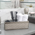 Creative Scents Dublin Silver Bathroom Decor Box Toilet Paper Holder Storage Basket - Decorative Toilet Tank Topper Bathroom Storage Organizer - Bathroom Sink Organizer Countertop Container
