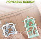 Aolloa Clothes Drying Hanger with 12 Clips, 2 Pack Folding Portable Hanging Drying Rack,Drip Foldable Hanging Rack, 360° Rotatable Hook for Drying Towels Bras Baby Clothes Gloves Plastic(Blue&Green)