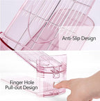 Yes!Fresh Shoe Slot Organizer, Boutique Display Style Shoe Stacker for A Pair of Shoes, Separable Shoe Rack for Closet Organization, 3 Adjustable Narrow Shoe Rack (Pink, 4 Pack)