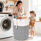 Woven Laundry Basket for Clothes, 80L Large Rectangle Laundry Hampers with Beads Tassel, Nursery Storage Basket for Toys, Tall Dirty Clothes Hamper for Bedroom Aesthetic, Laundry Room Organization
