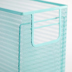 BLU MONACO Aqua Desk Organizer Set | 5-Piece Metal Office Supplies Set with Hanging File Organizer, Magazine Holder, Pen Cup, Sticky Note Holder & Letter Sorter | Cute Aqua Desk Accessories for Women