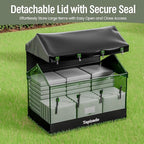 310 Gallon Extra Large Deck Boxes, 1170L Capacity Waterproof Outdoor Storage Bin for Patio Furniture Cushions, Pool Accessories, Garden Tools and Christmas Tree, Black & Green