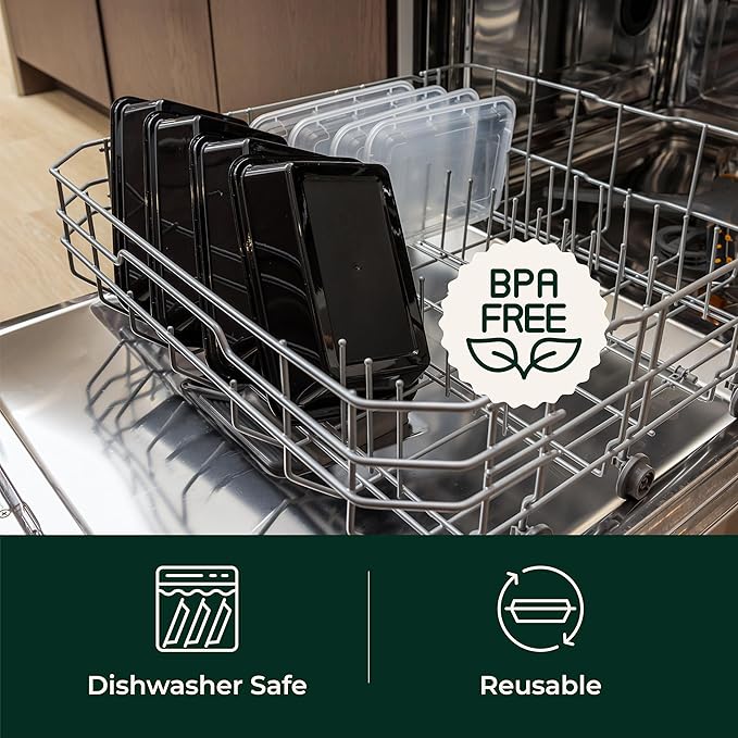 Enther Meal Prep Containers Single Lids, Food Storage Bento BPA Free | Stackable | Reusable Lunch Boxes, Microwave/Dishwasher, Freezer Safe,Portion Control (28 oz), 20 Pack 1 Compartment