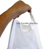 Large Soft Nylon Mesh Laundry Basket with Handles Portable and Collapsible For Dirty and Clean Laundry Home Travel College Dorm Also Ideal For Toys and Sporting Goods