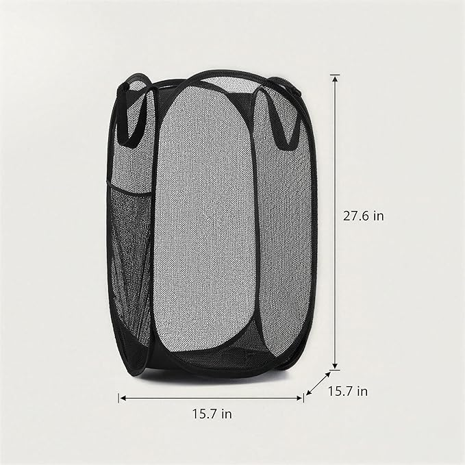 5 Pack Commercial Pop Up Laundry Hampers, 112L Large Capacity, Foldable Mesh with Steel Frame, Oxford Fabric Bulk Laundry Baskets for Hotels, Dorms, Shelters and Property Management