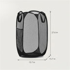 16 Pack Commercial Pop Up Laundry Hampers, 112L Large Capacity, Foldable Mesh with Steel Frame, Oxford Fabric Bulk Laundry Baskets for Hotels, Dorms, Shelters and Property Management (16)