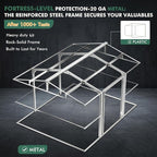 WACASA 12x10 FT Metal Shed Heavy-Duty | Military-Grade 20-Gauge Reinforced Frame with Powder Coating | 50 PSF Snow Load & 120 MPH Wind Rated | Tiny House Skylight Building